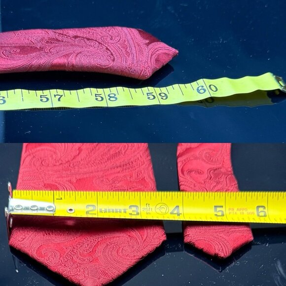 Donald J Trump Signature Collection Neck Tie Burgundy Red Paisley 59" - Picture 4 of 7